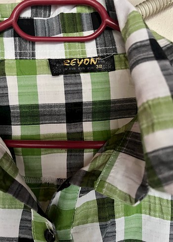 Düğmeli Yeşil Ekose Kadın Gömlek - Görsel 4