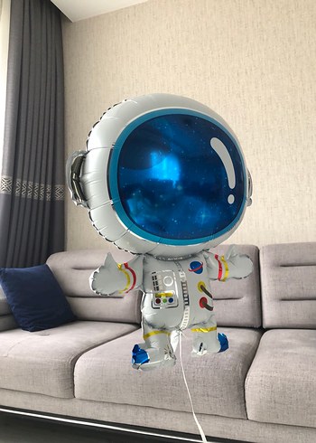 Mavi Astronot Figür Balon