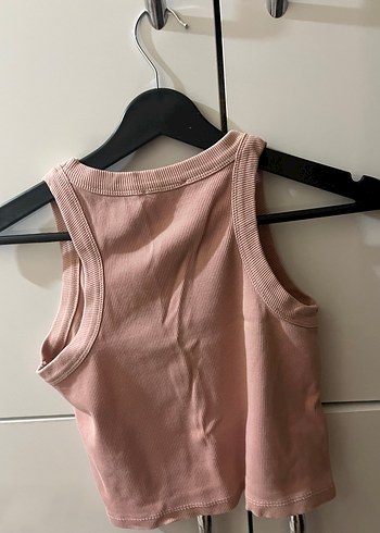 Pembe Keten Mini Yüksek Yakalı Atlet - Görsel 4