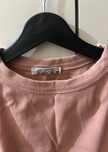 Pembe Keten Mini Yüksek Yakalı Atlet - Görsel 3