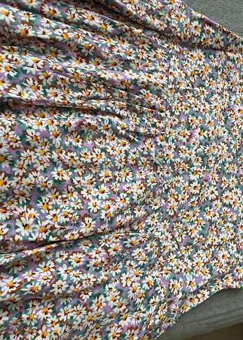 Çiçek Desenli Volanlı Midi Etek - Görsel 2