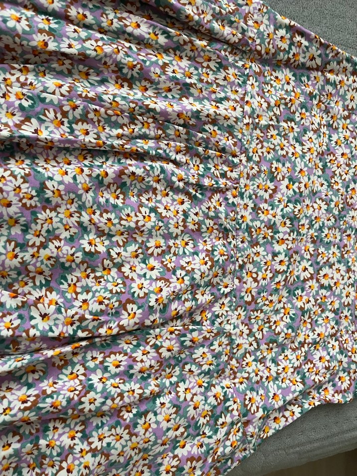 Çiçek Desenli Volanlı Midi Etek - Görsel 2