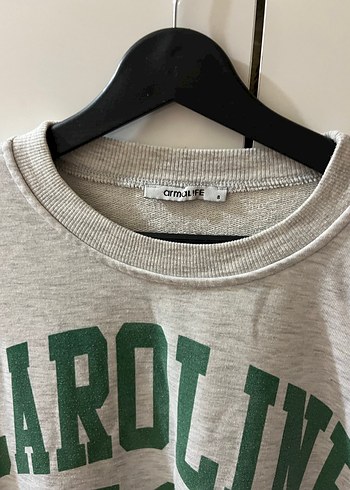 Kadın Gri Baskılı Uzun Kollu Sweatshirt - Görsel 3