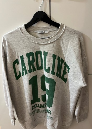 Kadın Gri Baskılı Uzun Kollu Sweatshirt - Görsel 2