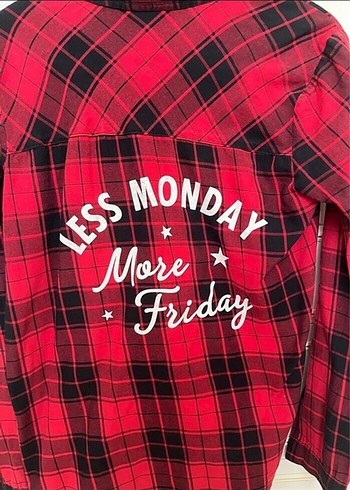 Kadın Kırmızı Kareli Uzun Kollu Pamuklu Gömlek - Görsel 3