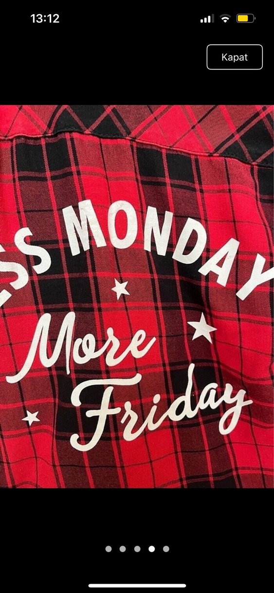 Kadın Kırmızı Kareli Uzun Kollu Pamuklu Gömlek - Görsel 4