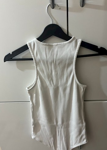 Beyaz Yüksek Yakalı Kolsuz Hemşirelik Body - Görsel 4