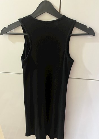 Siyah Kolsuz Triko Midi Elbise - Görsel 2