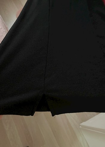 Siyah Kolsuz Triko Midi Elbise - Görsel 4