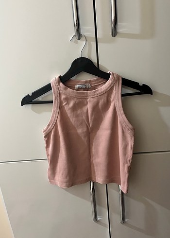 Pembe Yüksek Yakalı Kolsuz Atlet - Görsel 2