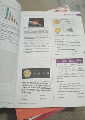 Beden Fen Bilimleri 6. Sınıf Yeni Nesil Ders Defteri ve soru bankası