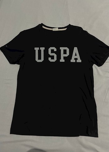 USPA Baskılı Siyah Unisex Tişört