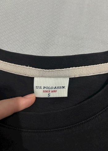 U.S Polo Assn. USPA Baskılı Siyah Unisex Tişört