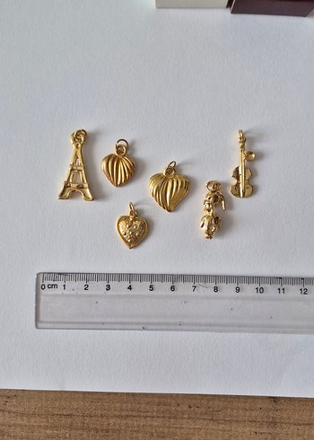 Altın Gold Kolye Ucu Takı Charm Aksesuar - Görsel 3