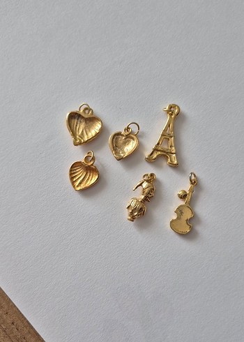 Altın Gold Kolye Ucu Takı Charm Aksesuar - Görsel 2