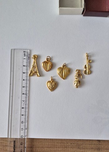 Altın Gold Kolye Ucu Takı Charm Aksesuar - Görsel 4