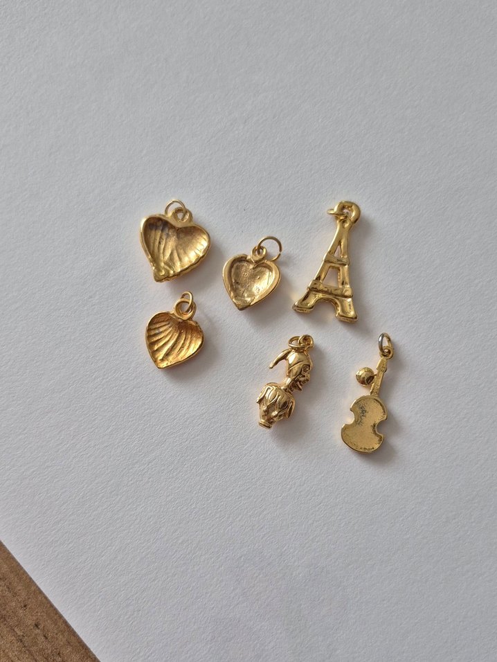 Altın Gold Kolye Ucu Takı Charm Aksesuar - Görsel 2