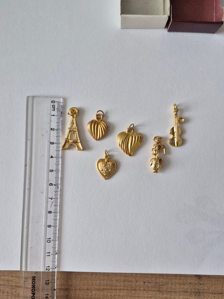 Altın Gold Kolye Ucu Takı Charm Aksesuar - Görsel 4