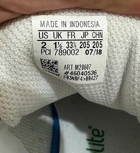 33 Beden Çocuk Adidas spor ayakkabı