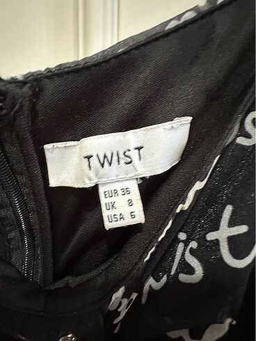 36 Beden siyah Renk Twist elbise
