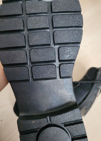 Siyah Erkek Biker Botları, Tokalı, Kauçuk - Görsel 5