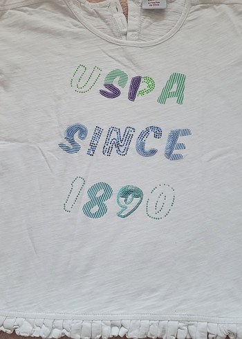 Beyaz Kız Çocuk Fırfırlı Tişört - Görsel 3