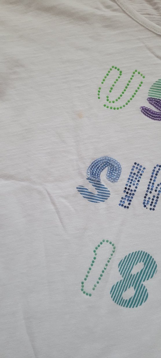 Beyaz Kız Çocuk Fırfırlı Tişört - Görsel 4