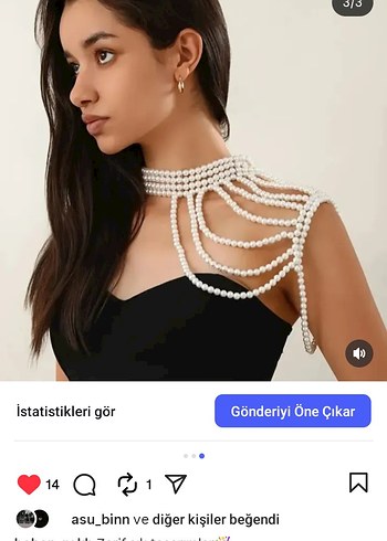 Boncuklu Siyah Kadın Vücut Zinciri - Görsel 3