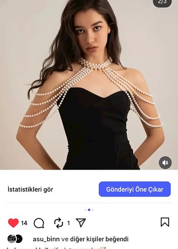 Boncuklu Siyah Kadın Vücut Zinciri - Görsel 2