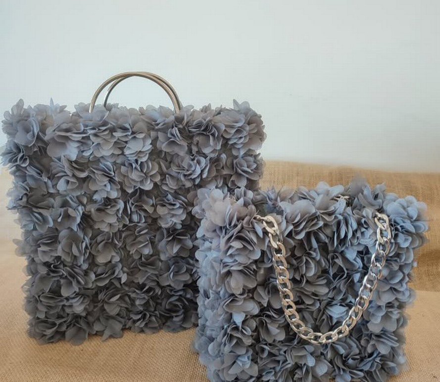 Çiçek Desenli Fırfırlı Bohem Kadın Çantası - Görsel 2