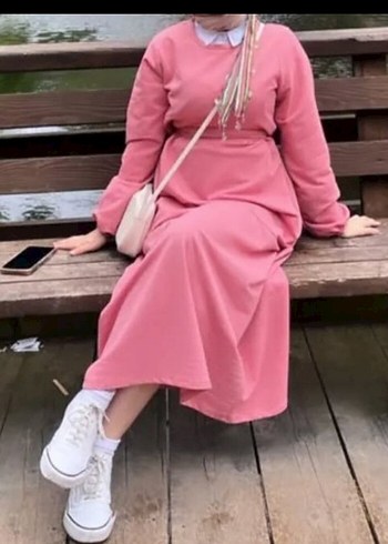 Pembe Uzun Salaş Elbise