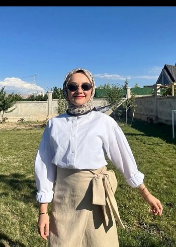 Koton Zebra Desenli ve keten bağlamalı etek