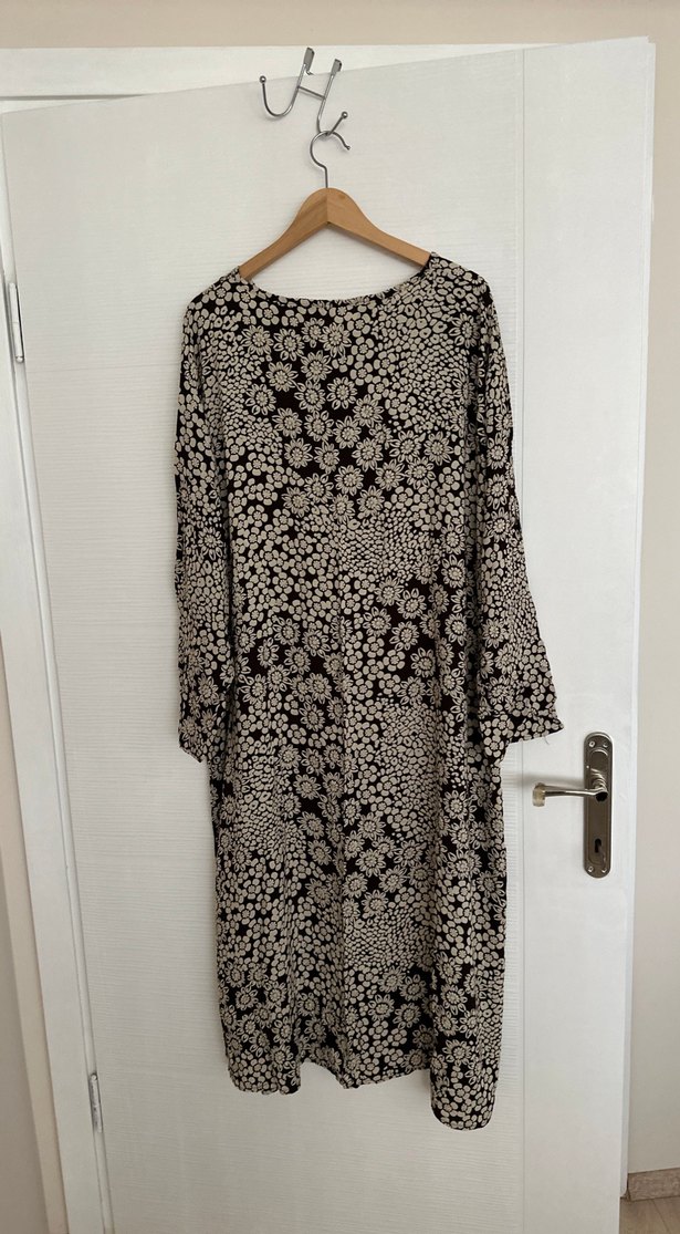 Uzun Kollu V Yaka Bohem Elbise - Görsel 2