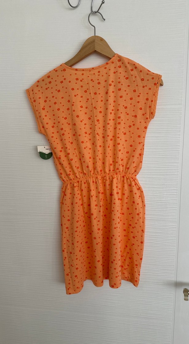 Turuncu Nakışlı Bohem Kız Elbisesi - Görsel 2