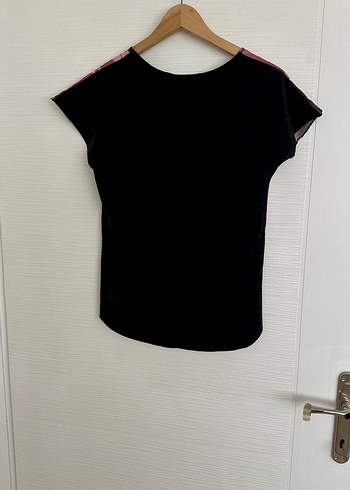 Pembe Batik Desenli Kısa Kollu Bluz - Görsel 2