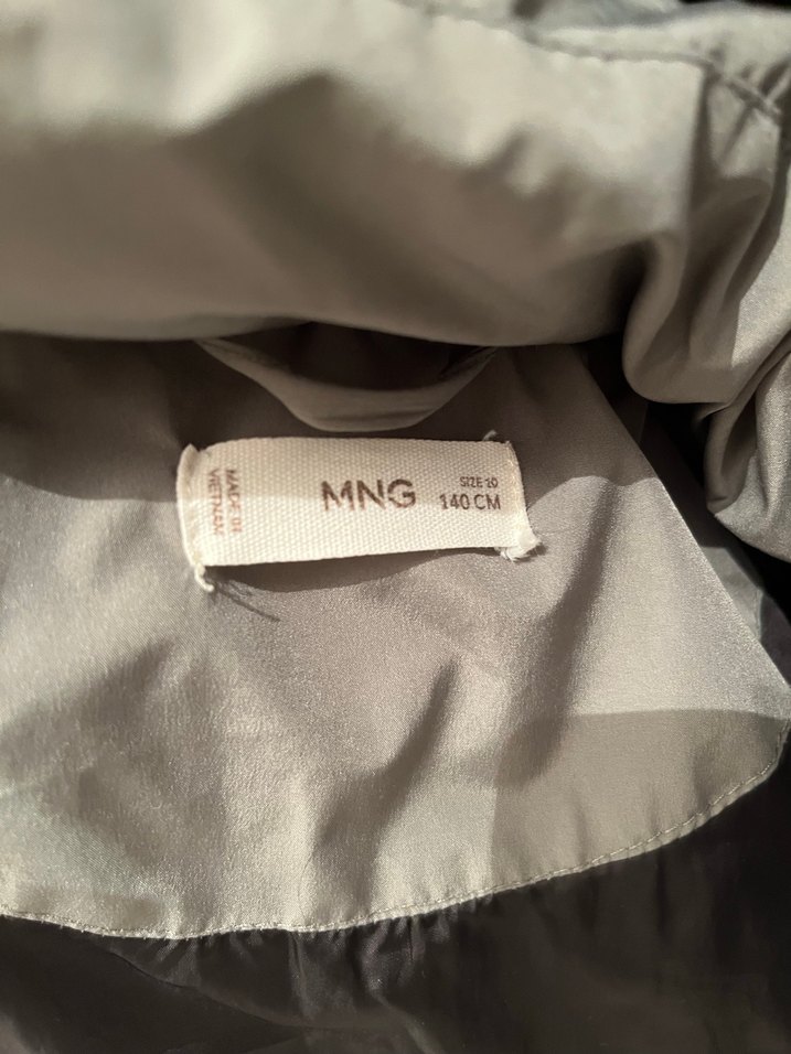 Gri Erkek Çocuk Puff Mont Kapüşonlu - Görsel 4