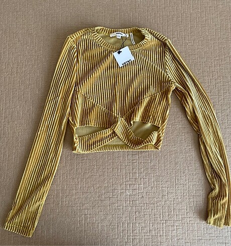 Koton marka Uzun kollu kadife crop