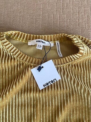 Koton Koton marka Uzun kollu kadife crop