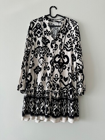 Zara desenli mini elbise