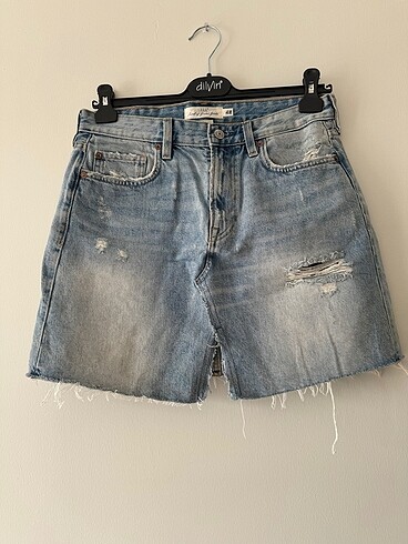 H&M denim mini etek