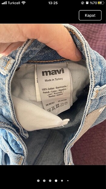 34 Beden mavi Renk Mavi jeans pantalon