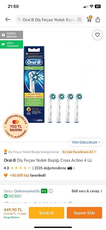 Oral-B Oral-b şarjlı diş fırçası