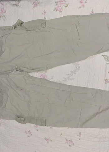 Zara Düğmeli Bej Keten Kadın Pantolon