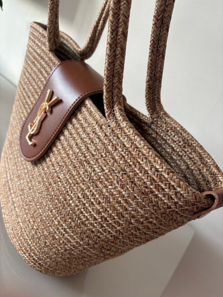 YSL ORİJİNAL HASIR Kahverengi Bohem Kadın Çanta - Görsel 4