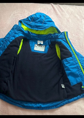 Erkek Çocuk Mavi Kapüşonlu Fermuarlı Mont - Görsel 2