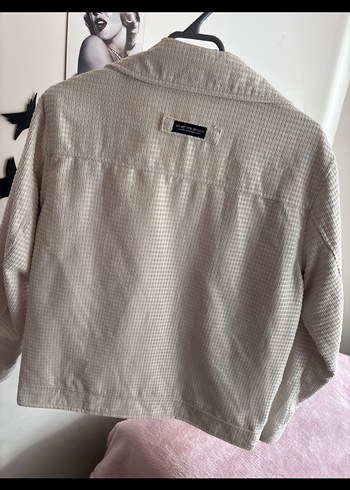 Bej Düğmeli erkek kadın  Ceket gömlek İçi pelus - Görsel 3