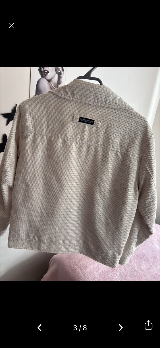 Bej Düğmeli erkek kadın  Ceket gömlek İçi pelus - Görsel 3