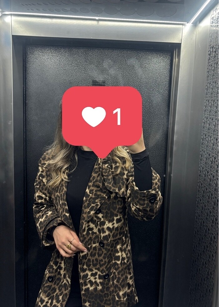 Leopar trençkot mevsimlik şık - Görsel 2