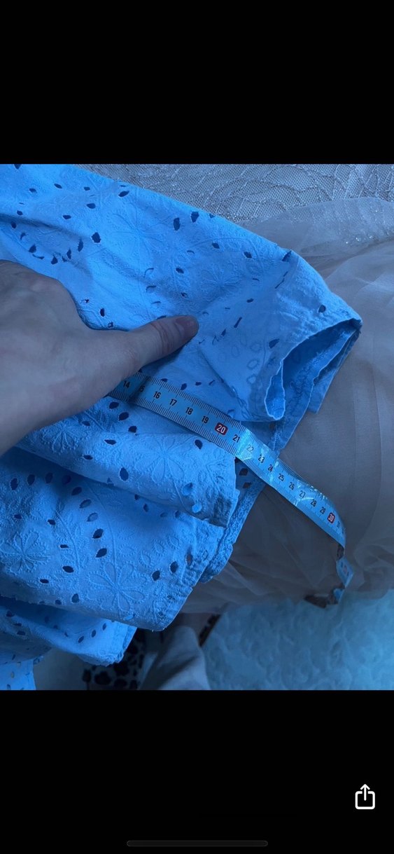 Nakışlı Mavi Uzun Bohem Elbise - Görsel 3