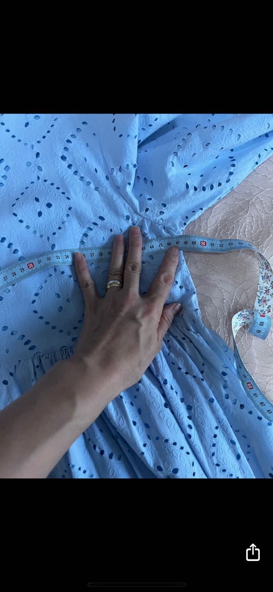 Nakışlı Mavi Uzun Bohem Elbise - Görsel 2